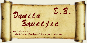 Danilo Baveljić vizit kartica